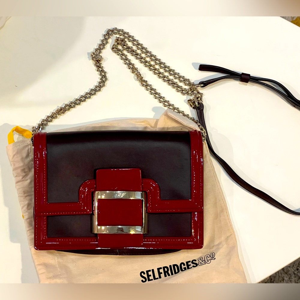 Authentic Roger Vivier French genuine leather crossbody bag